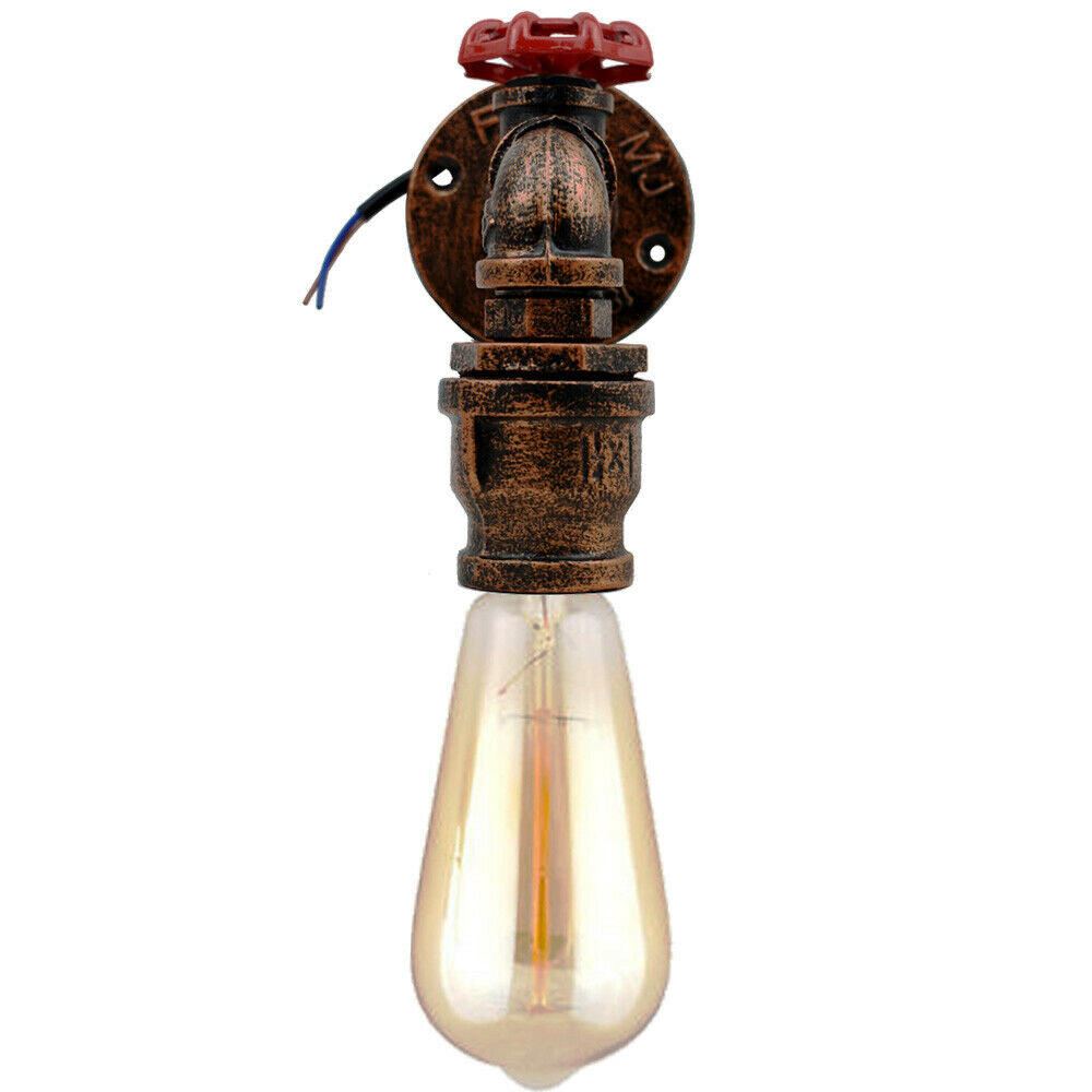 Rustic Red Industrial Water Pipe Wall Light E27~2885-4