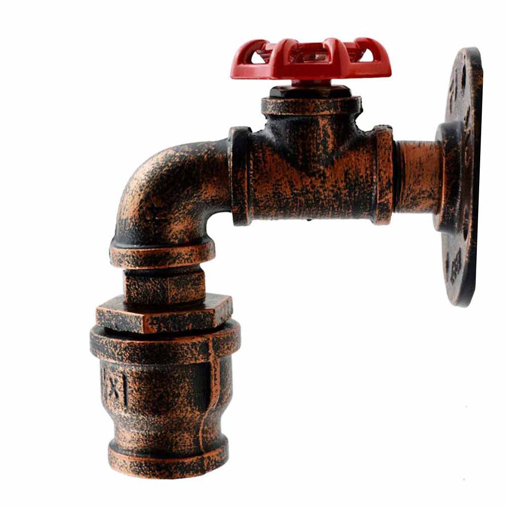 Rustic Red Industrial Water Pipe Wall Light E27~2885-2