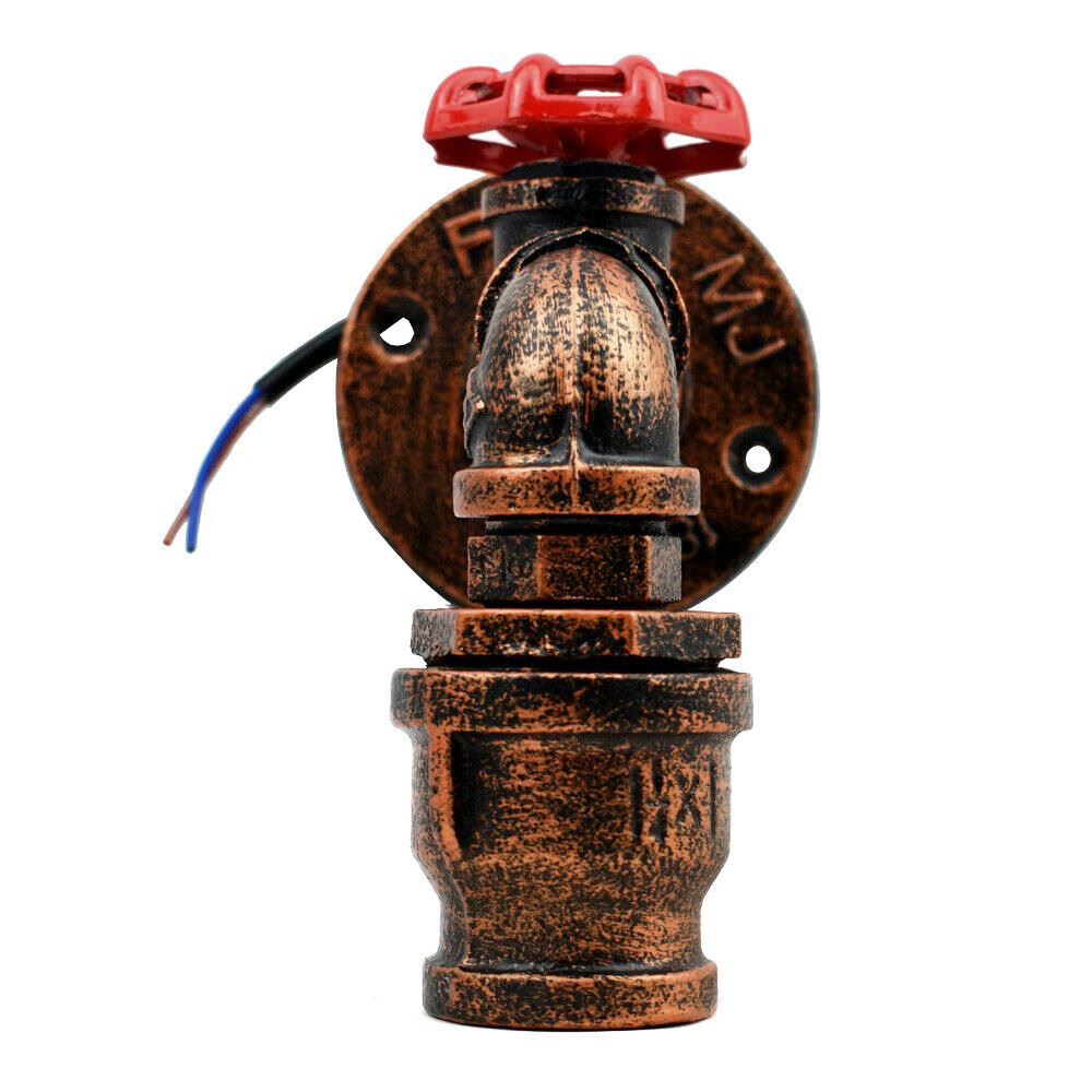 Rustic Red Industrial Water Pipe Wall Light E27~2885-3