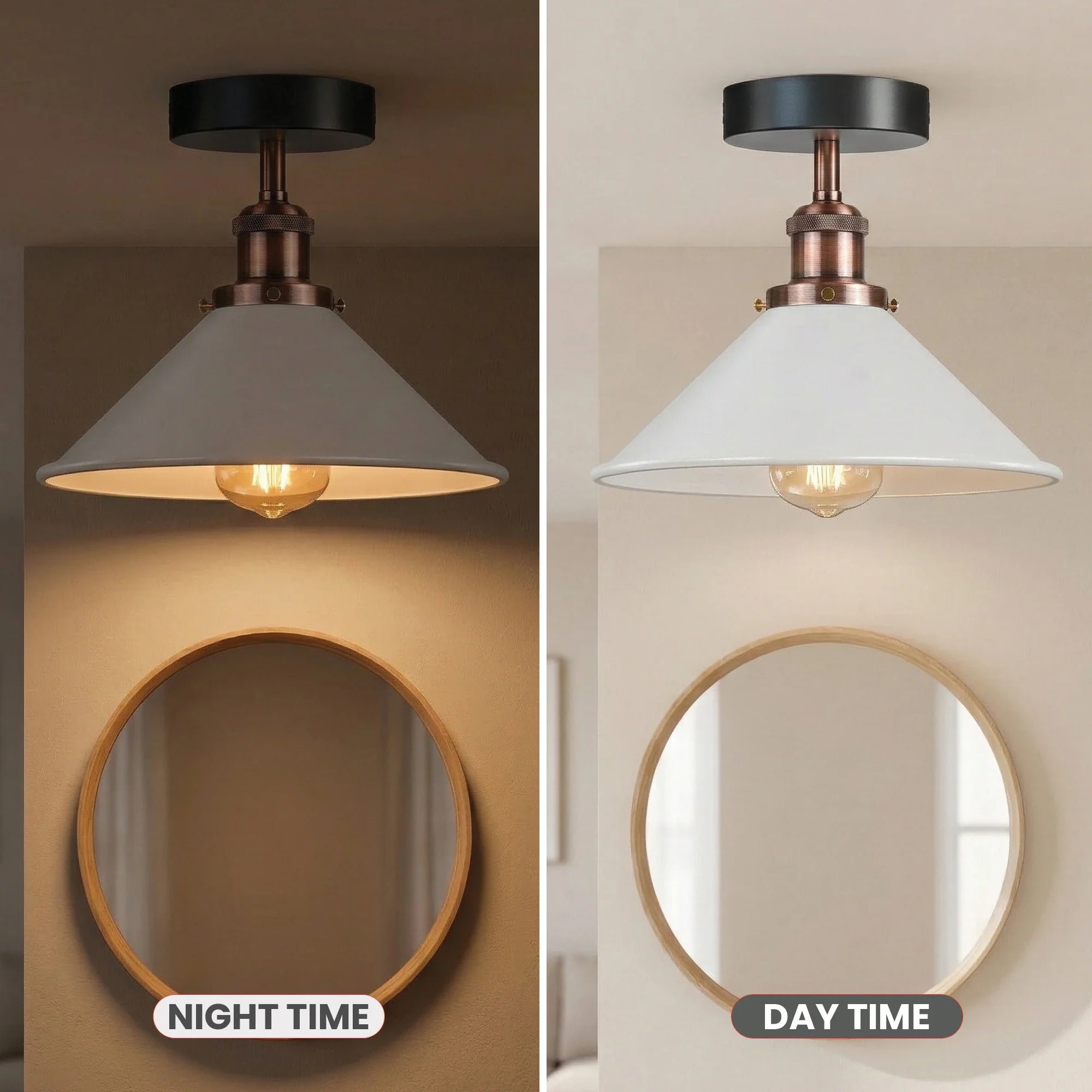 E27 Ceiling Light Fixtures Semi Flush Mount  ~5950-3