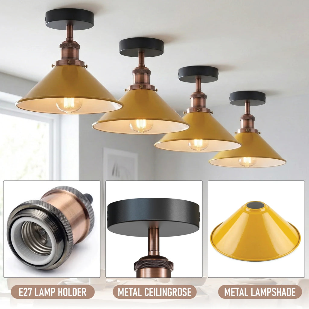 E27 Ceiling Light Fixtures Semi Flush Mount  ~5950-2
