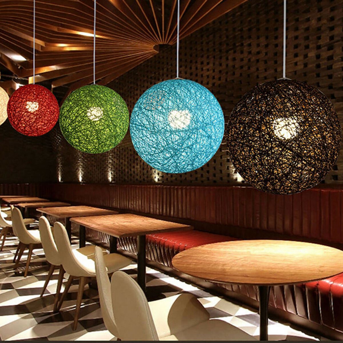 Modern Wicker Rattan Lampshade Ceiling Pendant Lamp Hanging Decoration Lamp~1882