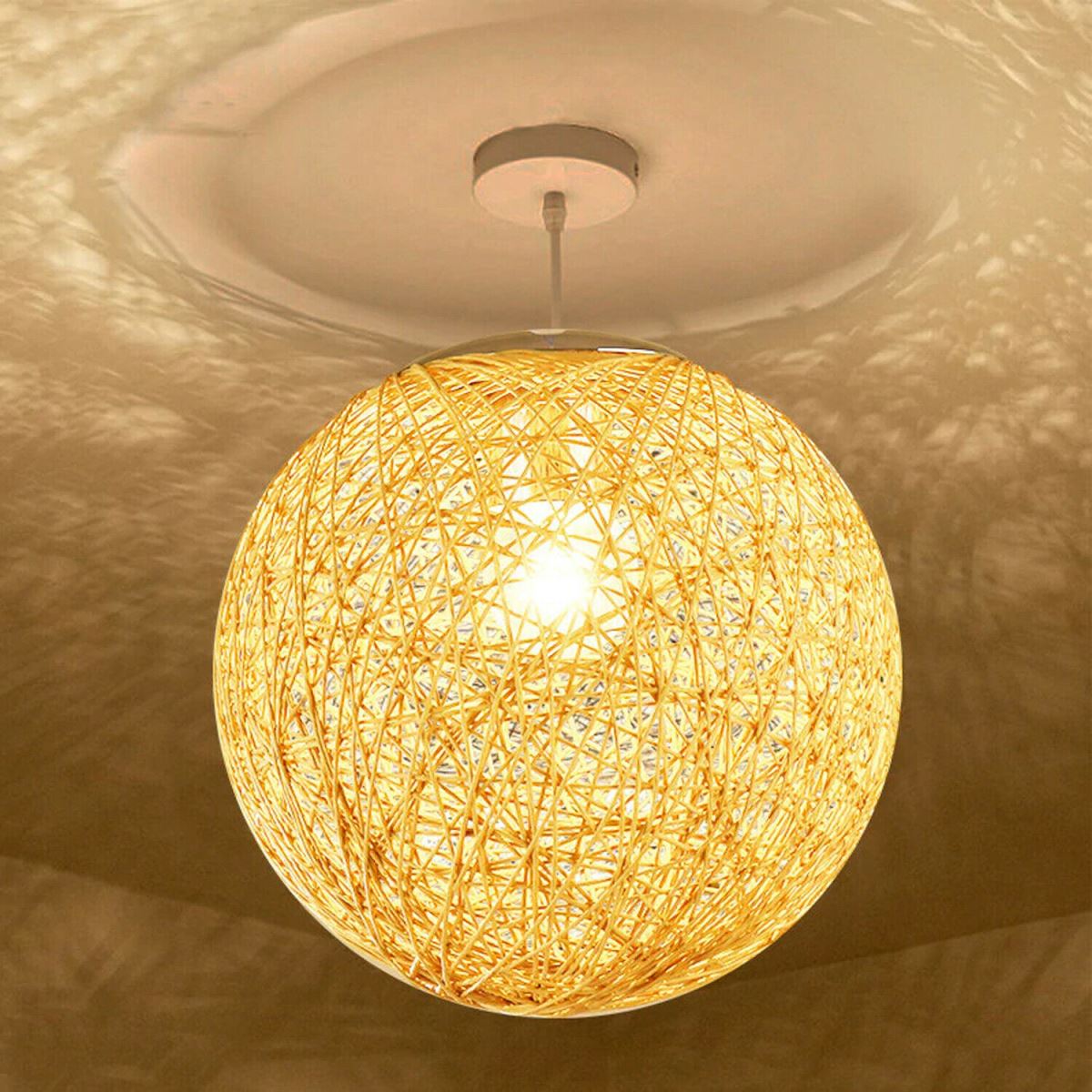Modern Wicker Rattan Lampshade Ceiling Pendant Lamp Hanging Decoration Lamp~1882