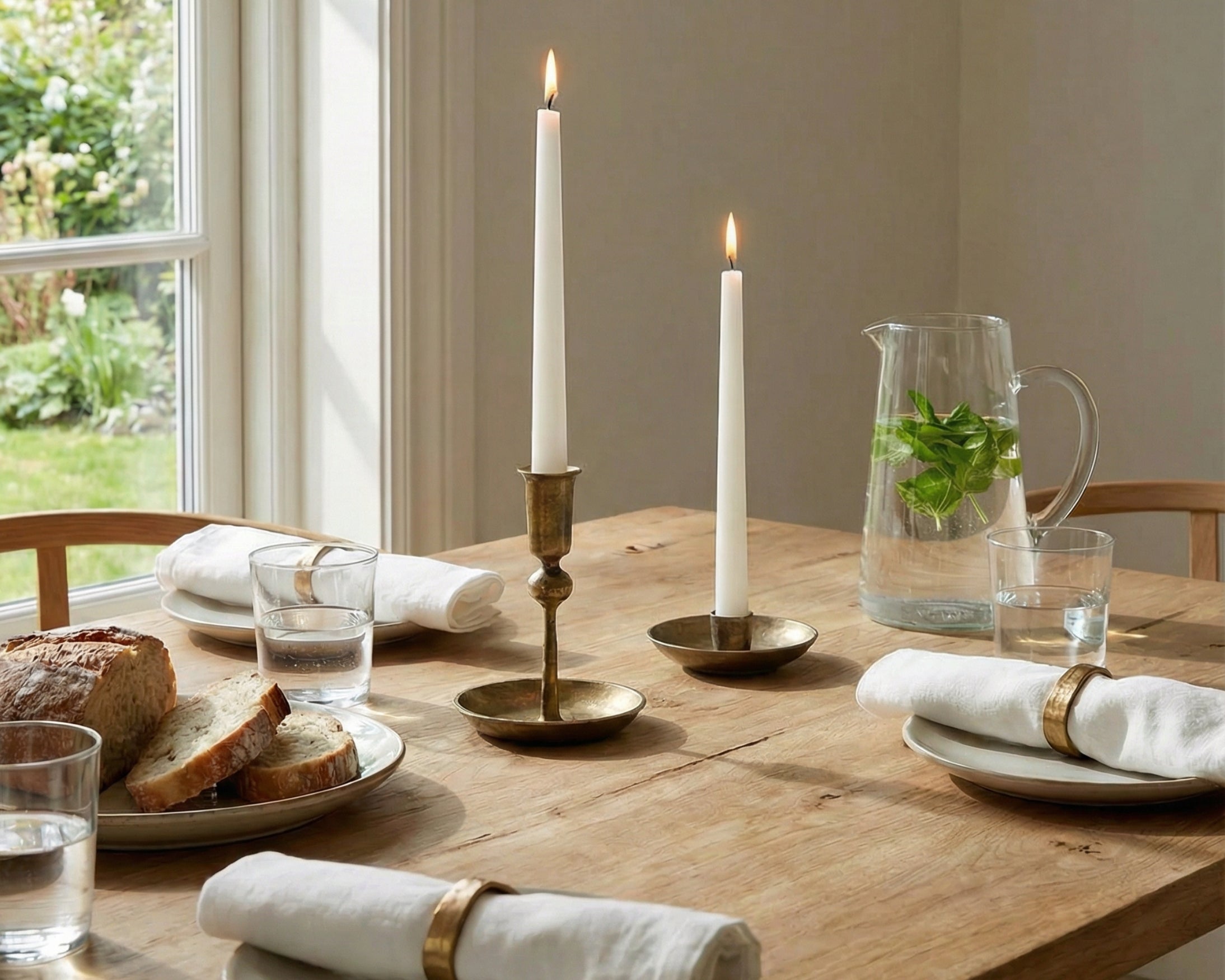 Noa Rustic Gold Candle Holder-1