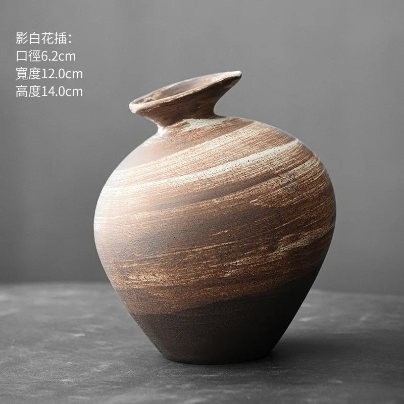 TerraBlackFloral — Decorative Vase