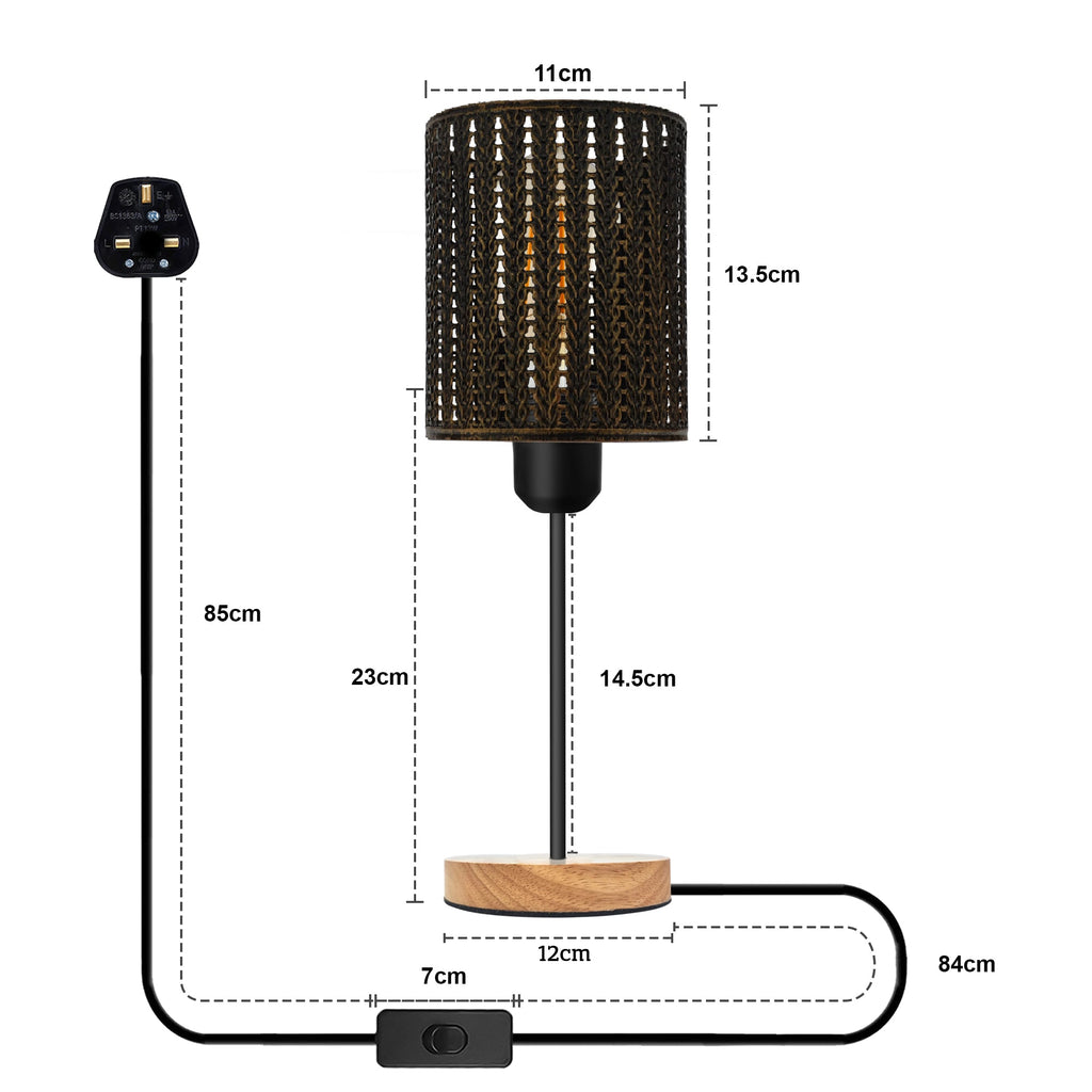 Industrial Metal Wire Cage Table Lamp E27-6 Colors ~6545-1