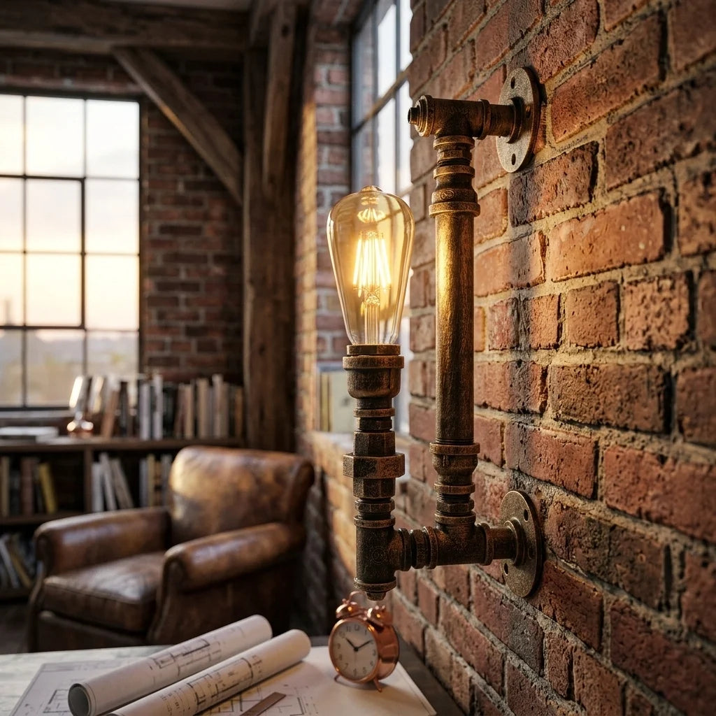Steampunk Pipe Lights Wall Lamp Indoor Lighting ~2813