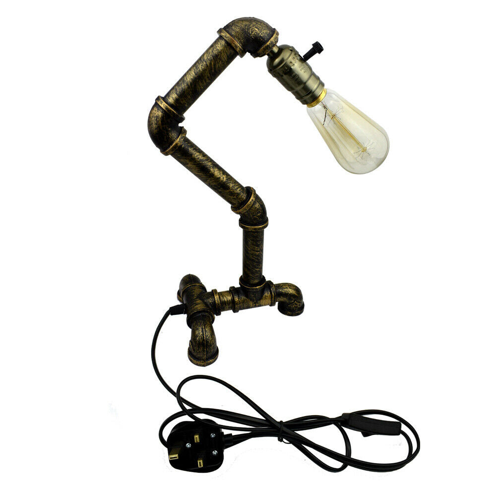 Industrial Steampunk Water Pipe Table Lamp E27~2836