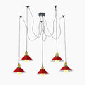 5 Way Chandelier Spider Ceiling Indoor Lamp Red~4158-2