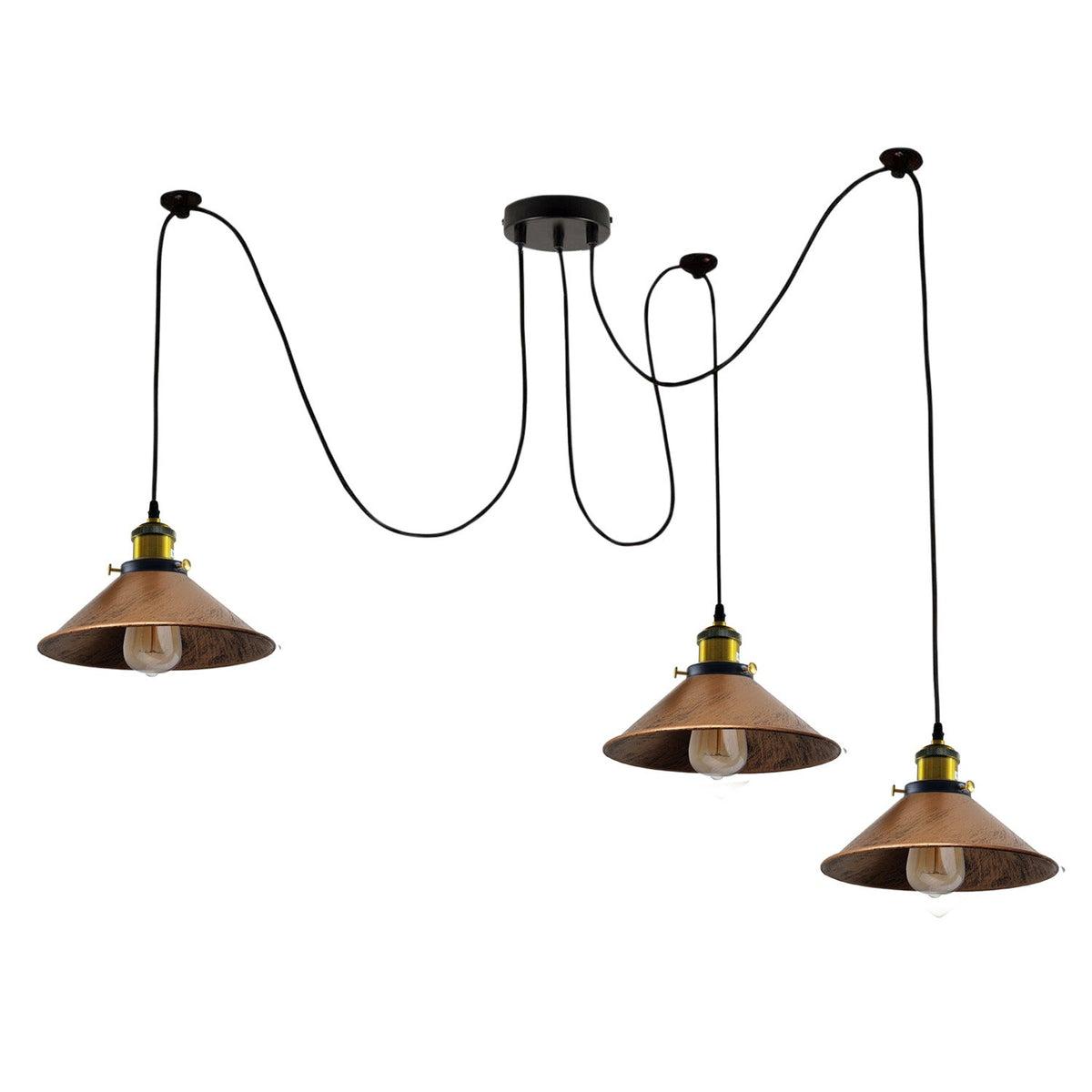 Spider Pendant Lamp 3 Way Hanging Brushed Copper Ceiling Lamp Lighting~4069