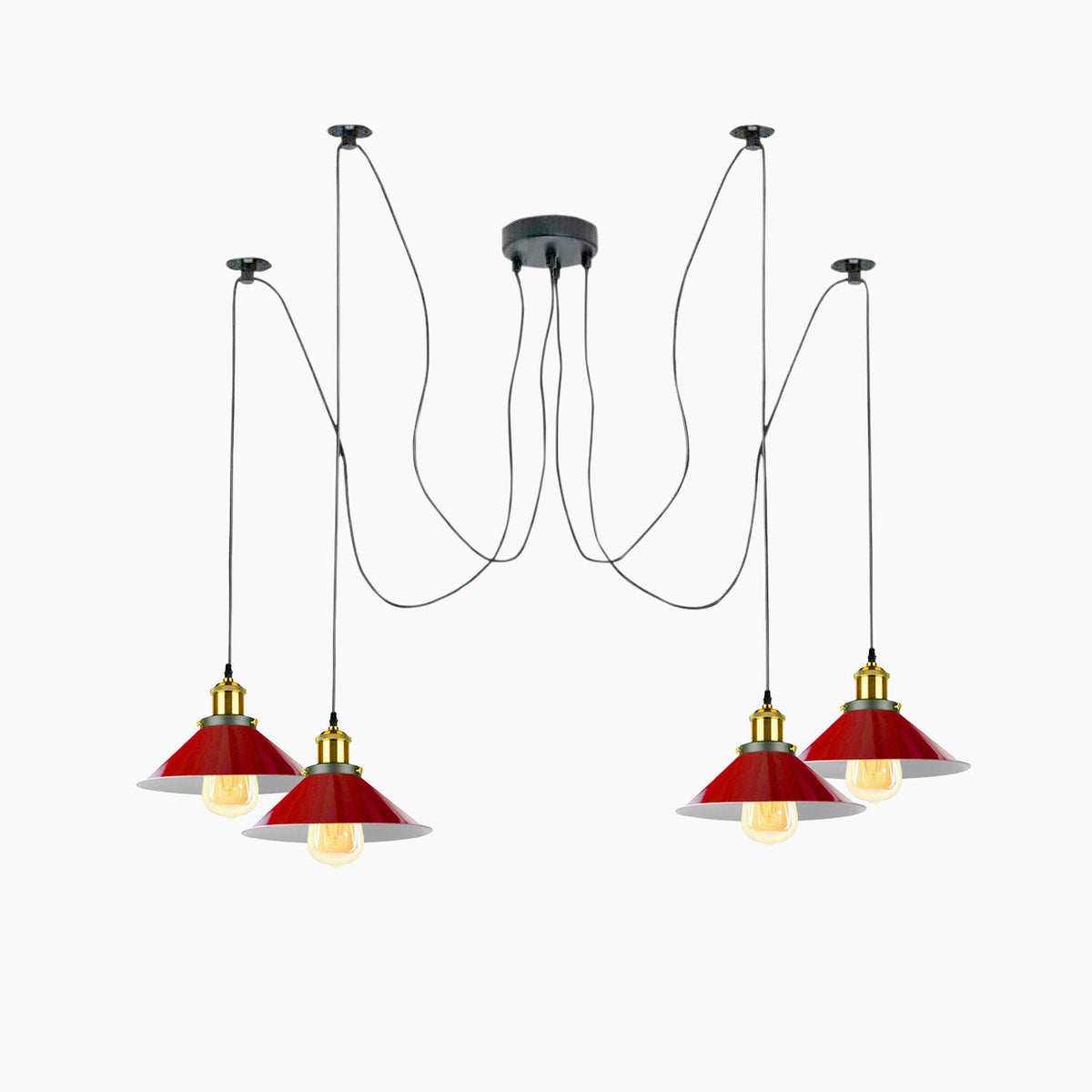 5 Way Chandelier Spider Ceiling Indoor Lamp Red~4158-1
