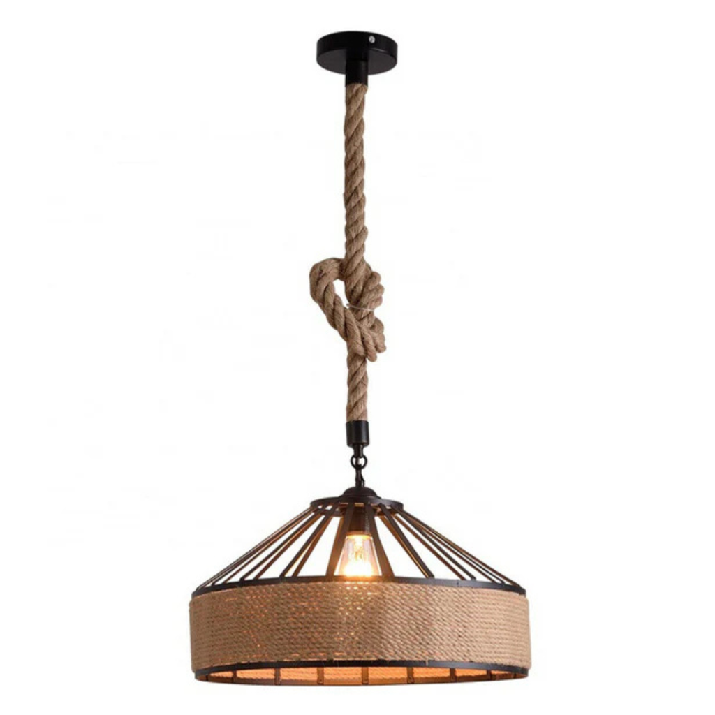Retro Hemp Rope Pendant Light Adjustable Cable~6713-0