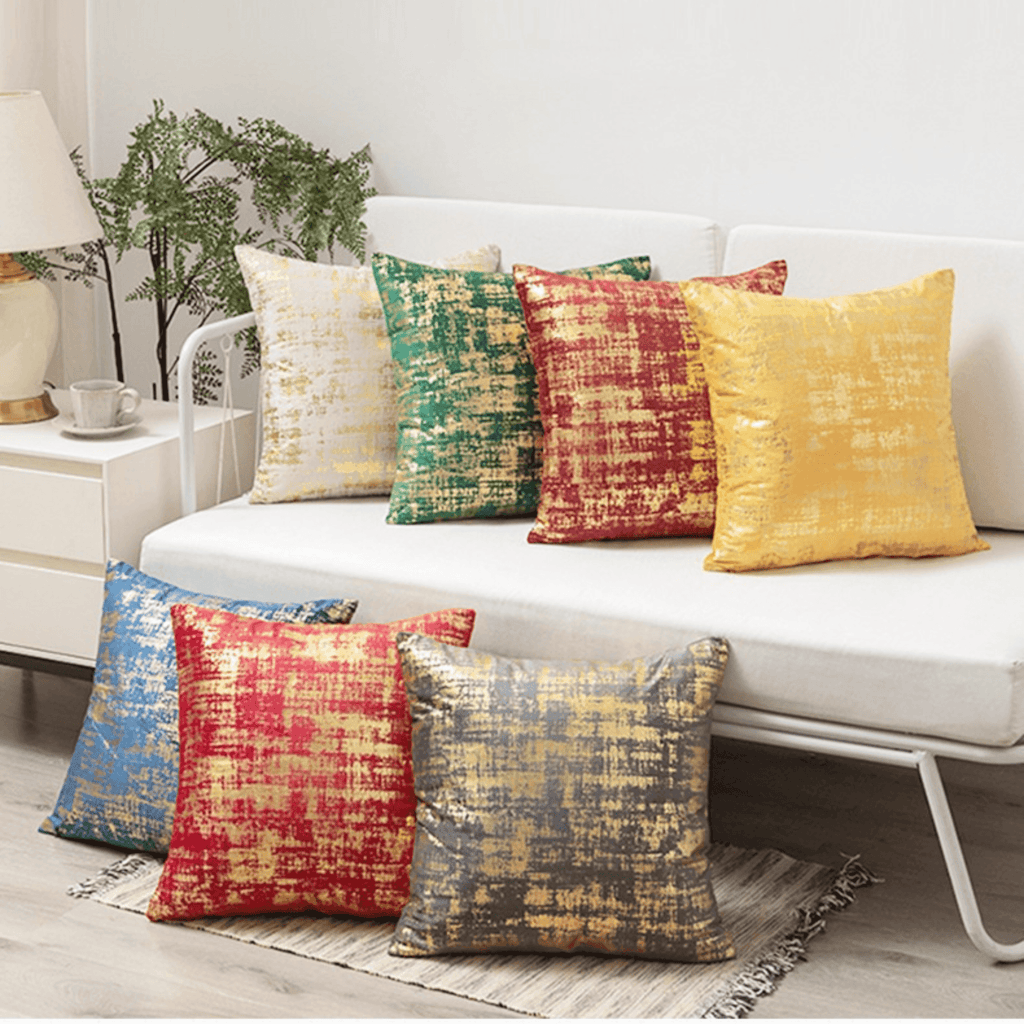 Gold  Stamping Velvet Cushion Cover (18x18" - 45x45 cm) - Set of 1 pcs-0