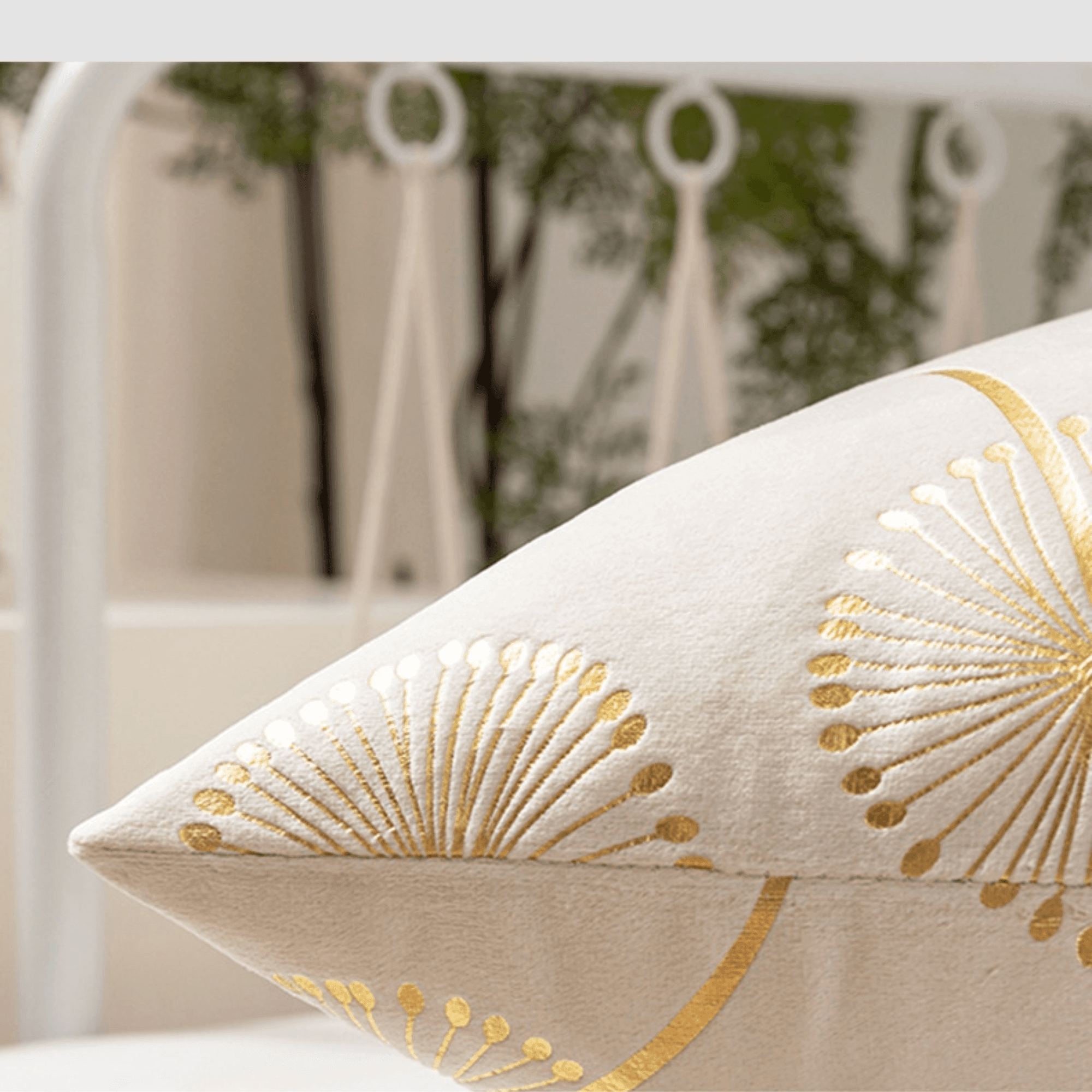 Beige Star Pattern Velvet Cushion Cover 18x18'' (45x45 cm) - Set of 1 Decorative Pillowcase-1