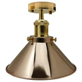French Gold Vintage Industrial Flush Mount Metal Ceiling Light~2603-0