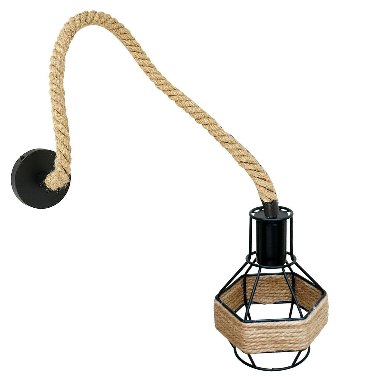 Vintage Pendant Shade Modern Hanging Retro Lighting Industrial Metal Hemp Ceiling~2708-1