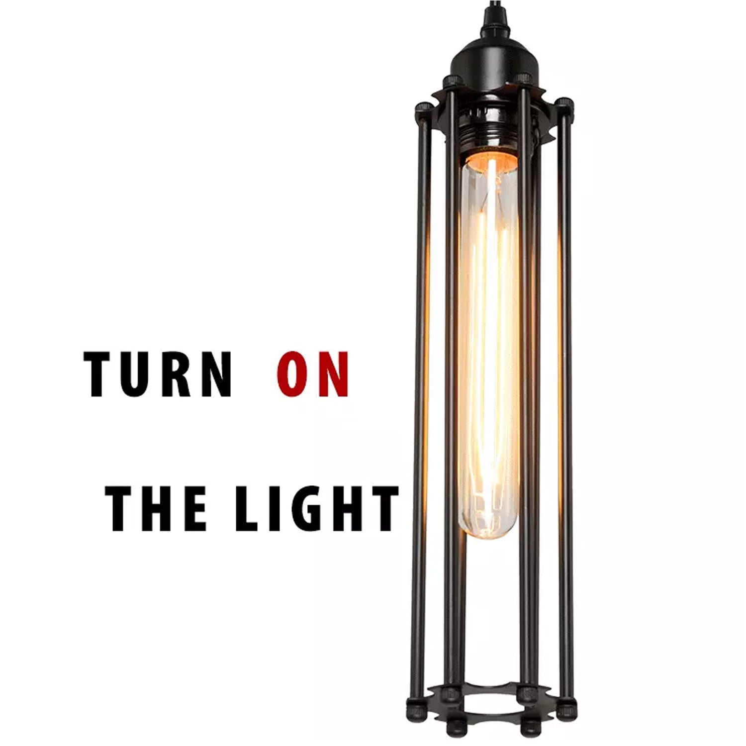 Retro Industrial Metal Wire Cage Black Pendant Light | Ceiling Hanging Lamp ~1494