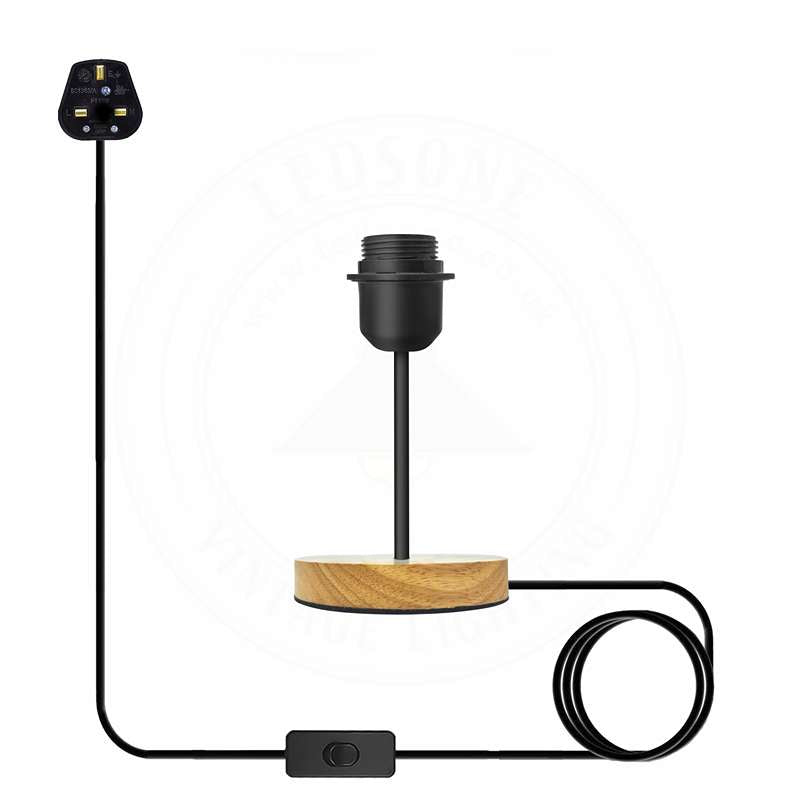Vintage Black Table Lamp – E27 On/Off Switch~4563-6