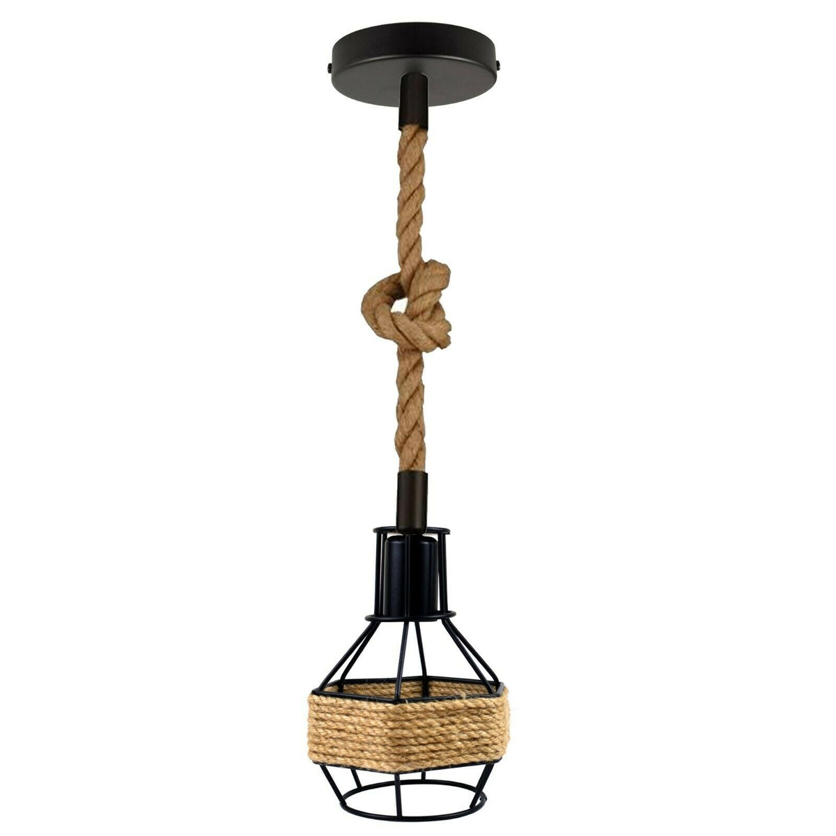 Vintage Pendant Shade Modern Hanging Retro Lighting Industrial Metal Hemp Ceiling~2708-0