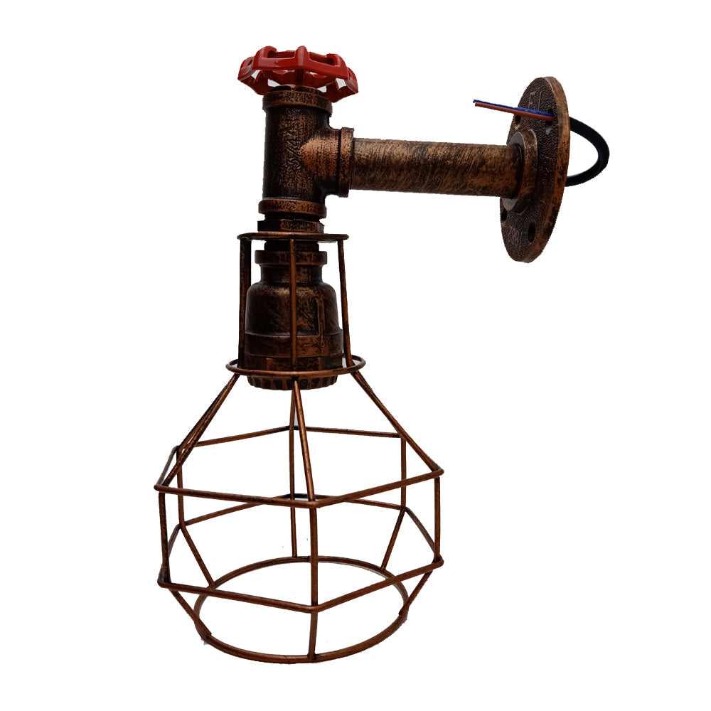 Modern Industrial Retro Vintage Style Pipe Cage Wall Light Wall Lamp Fixture~1118-5