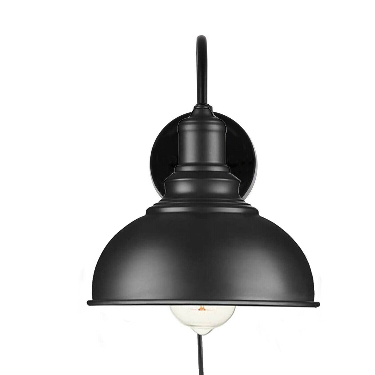 Black wall sconce light Wall mounted Plug in wall light~1851-3