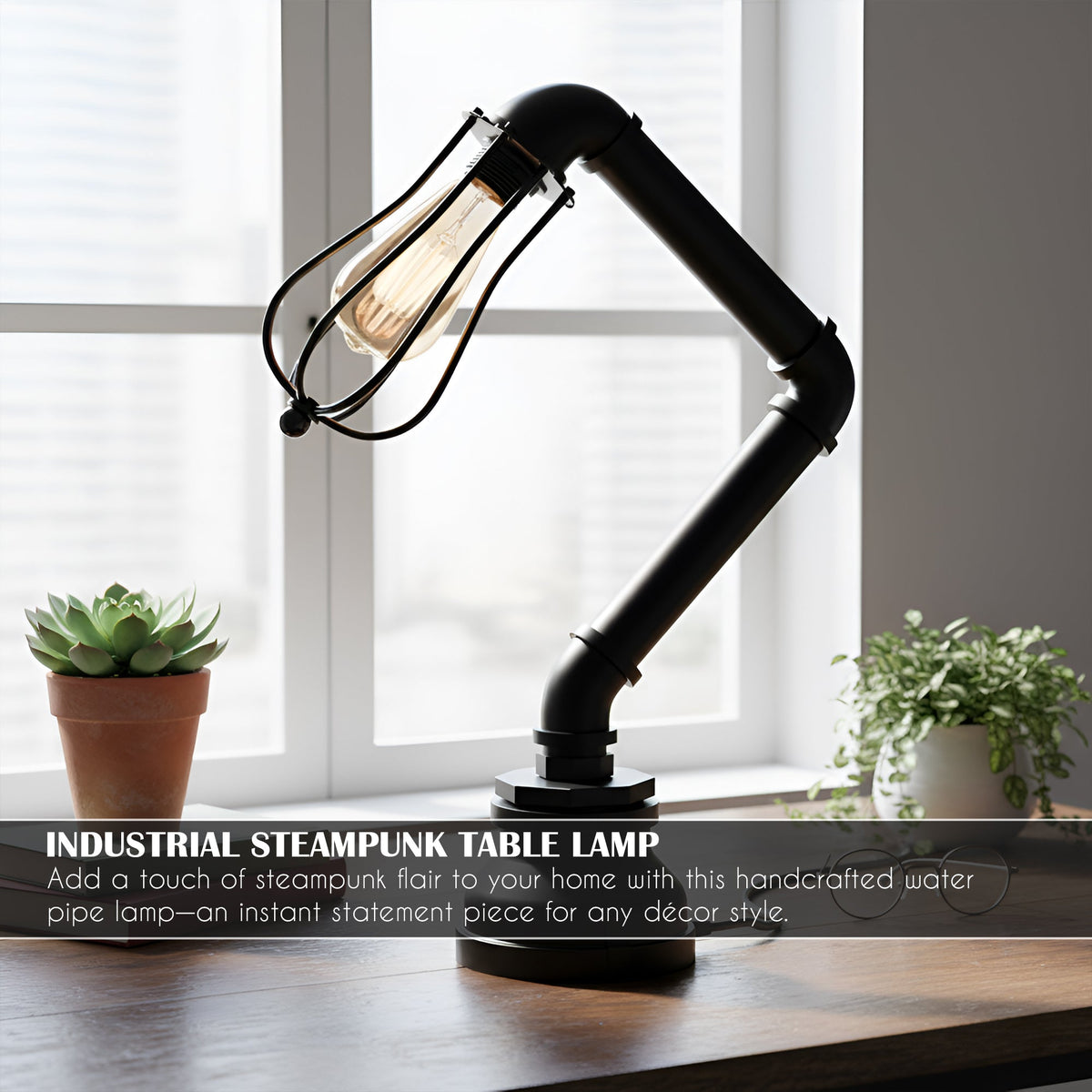 Industrial Retro Steampunk Table Lamp E27 Wire Cage~1306-0