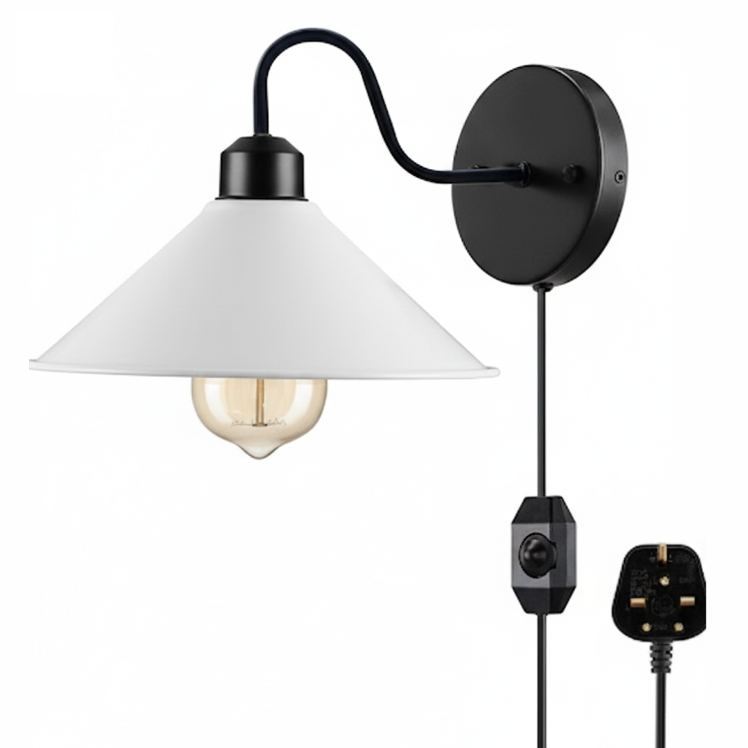 E27 Plugin Wall Light With Dimmer ~6442-8