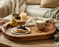 Lyon Wood Oval Serving Tray With Handles-0