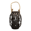 33cm Black Wicker Lantern-0