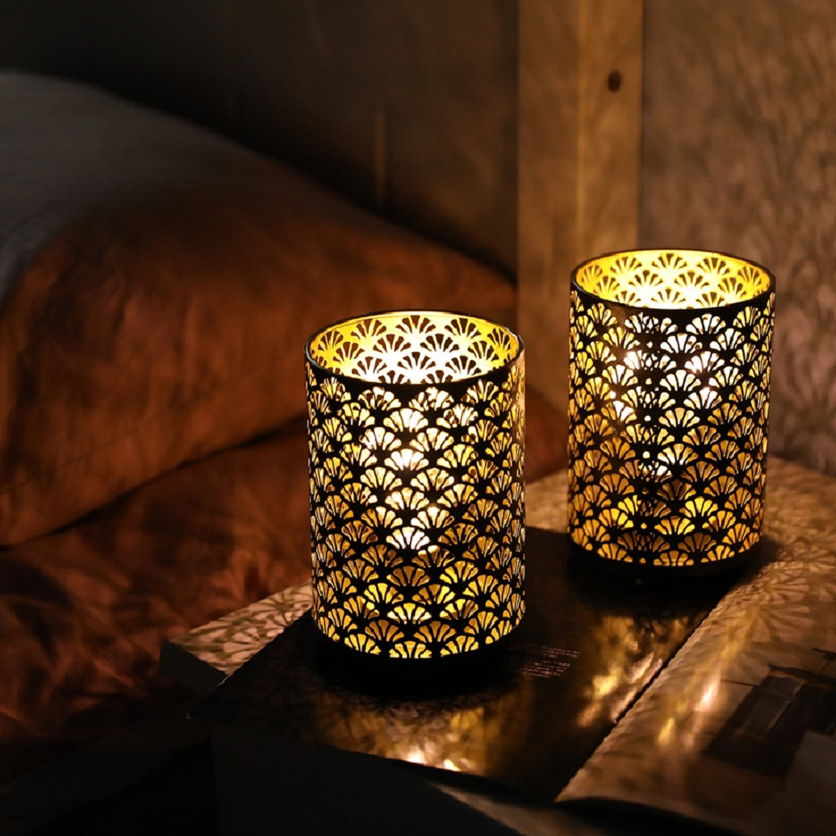 6.5'' Tall Metal Table Lamp Battery Lanterns(Set of 2)-4