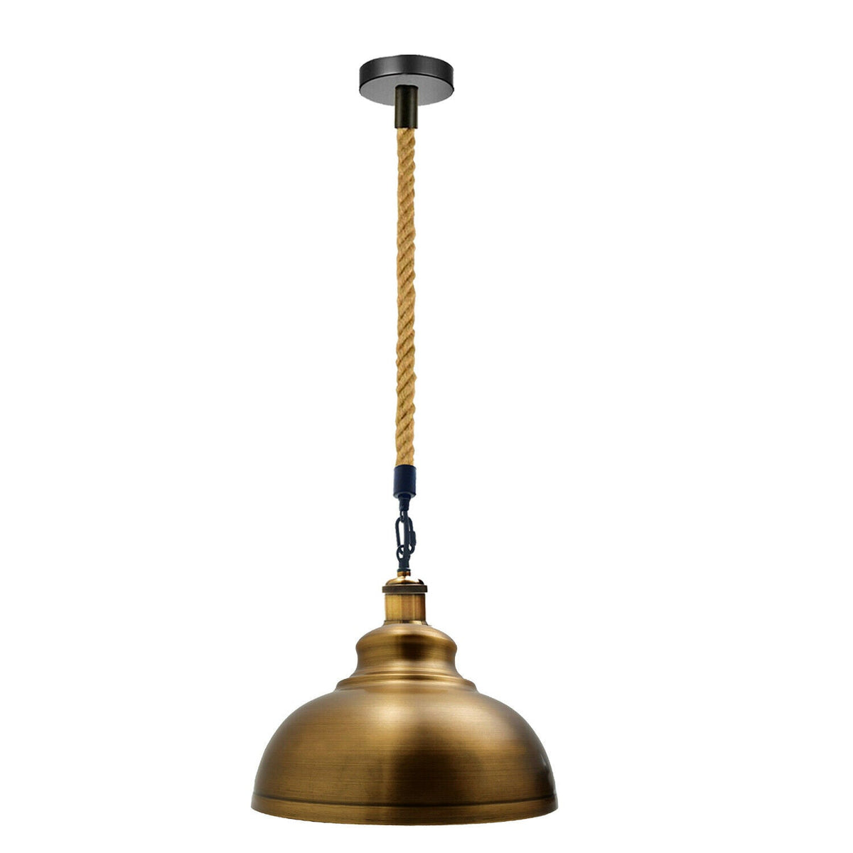 Yellow Brass Metal Ceiling Pendant Shade Modern Hemp Hanging Retro Light~1941-0