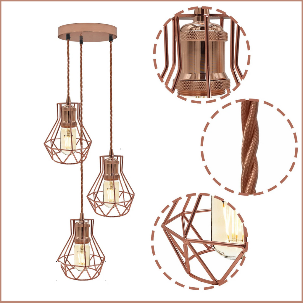 Vintage Industrial Cluster Pendant Lights | E27 Hanging Light~5860-4