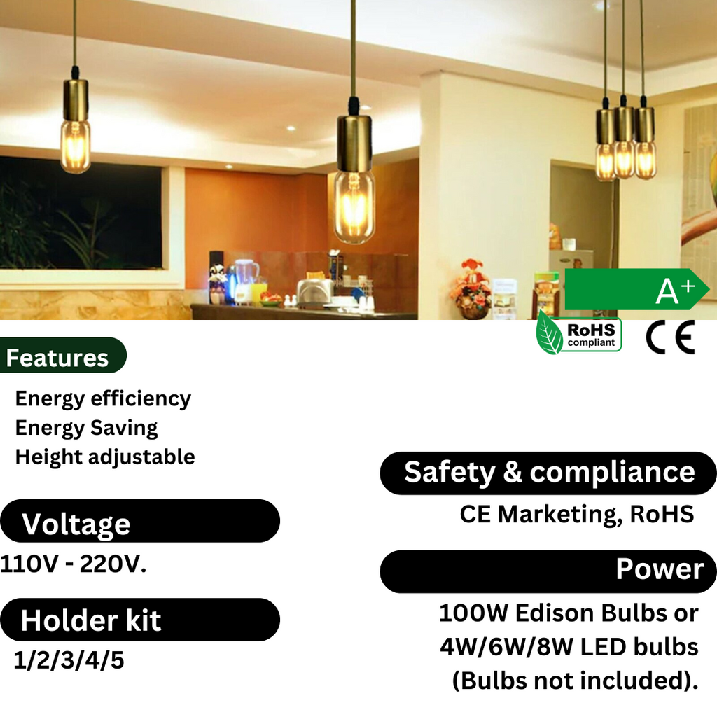 Modern golden Ceiling Light E27 Holder Pendant Lights~1294-2