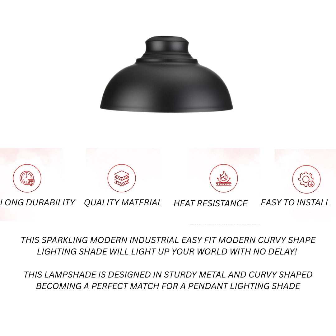 Black Metal Retro Ceiling Pendant Light Shade Easy Fit Lampshade ~2089-2
