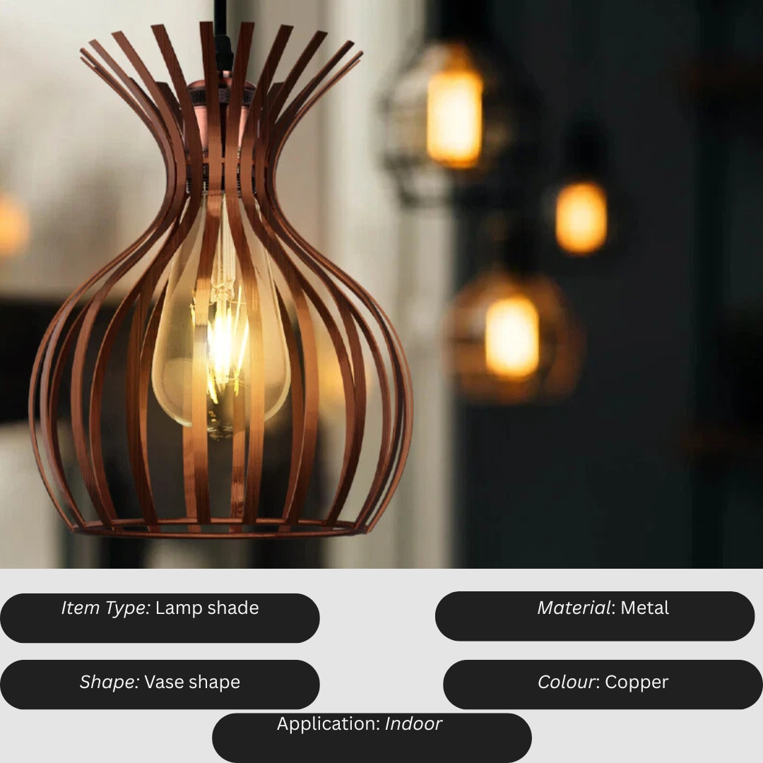 Modern Indoor Copper Metal Wire Cage Lamp Shade~5103-3