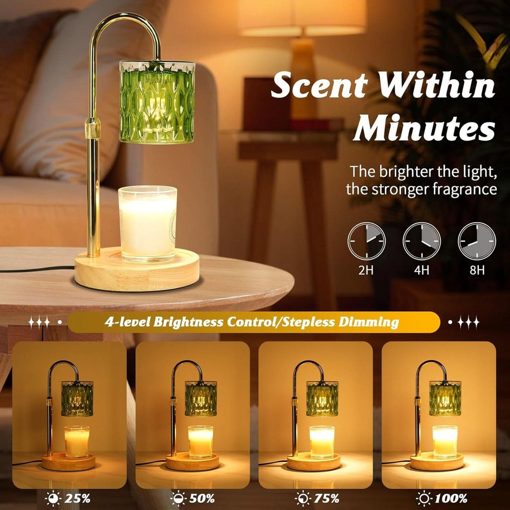 Green Candle Warmer Lamp Dual Bulbs Dimmable Feature-4