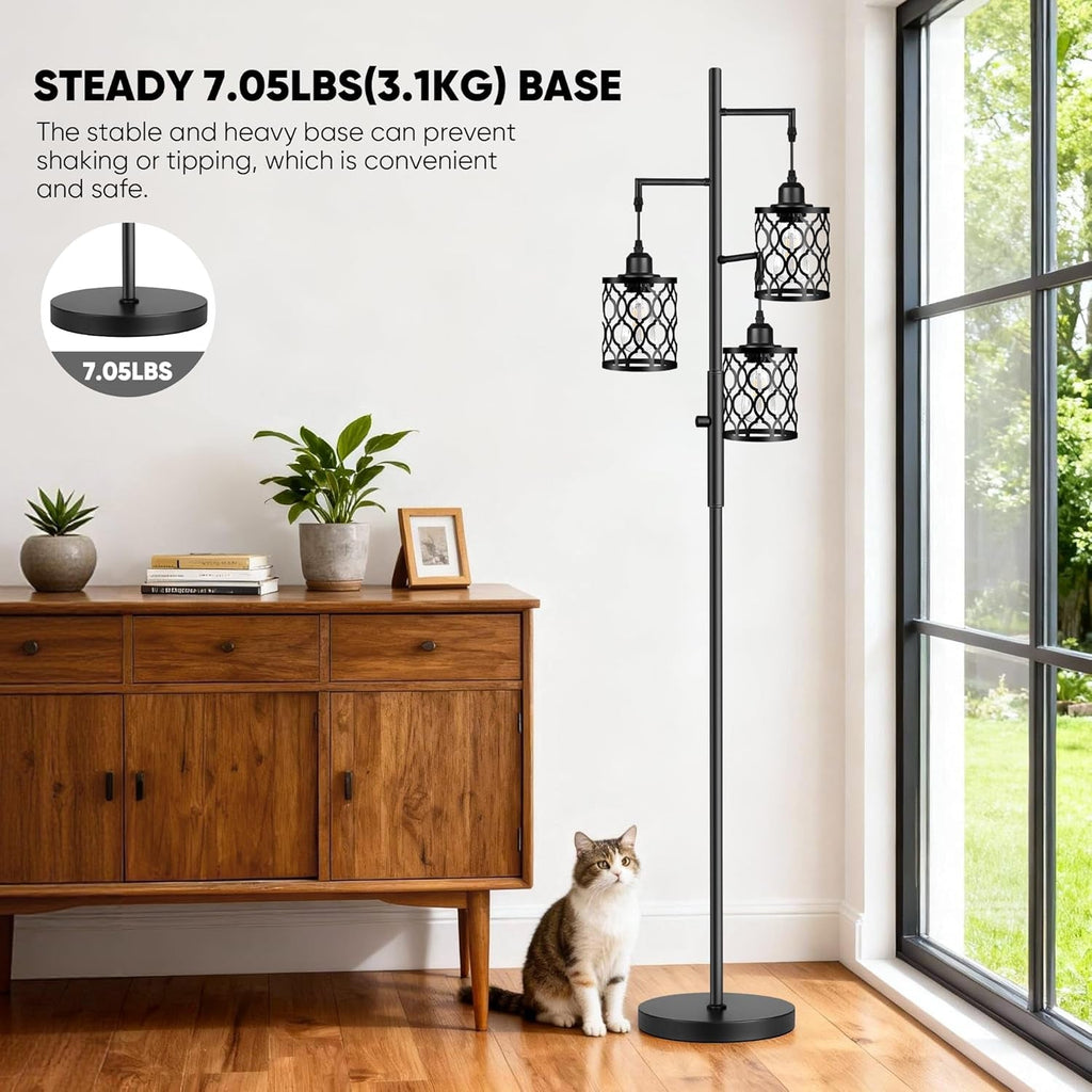 Dimmable Industrial Farmhouse Floorstanding Lamp 68 Inch-4
