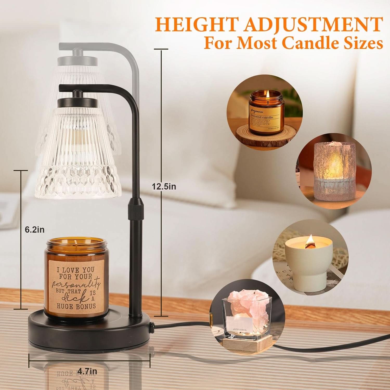 Adjustable Candle Warmer Lamp With Dimmable Feature-2