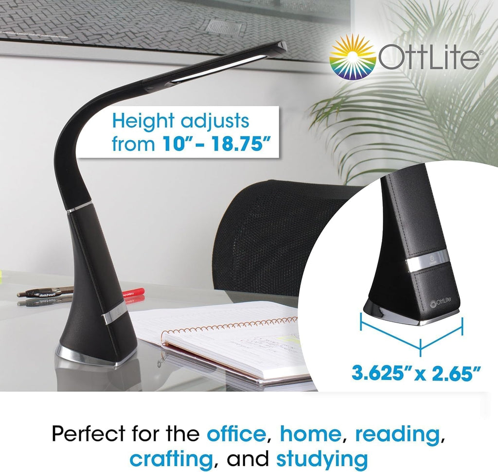 Rechargeable LED Desk Lamp With Dimmable Gooseneck-4