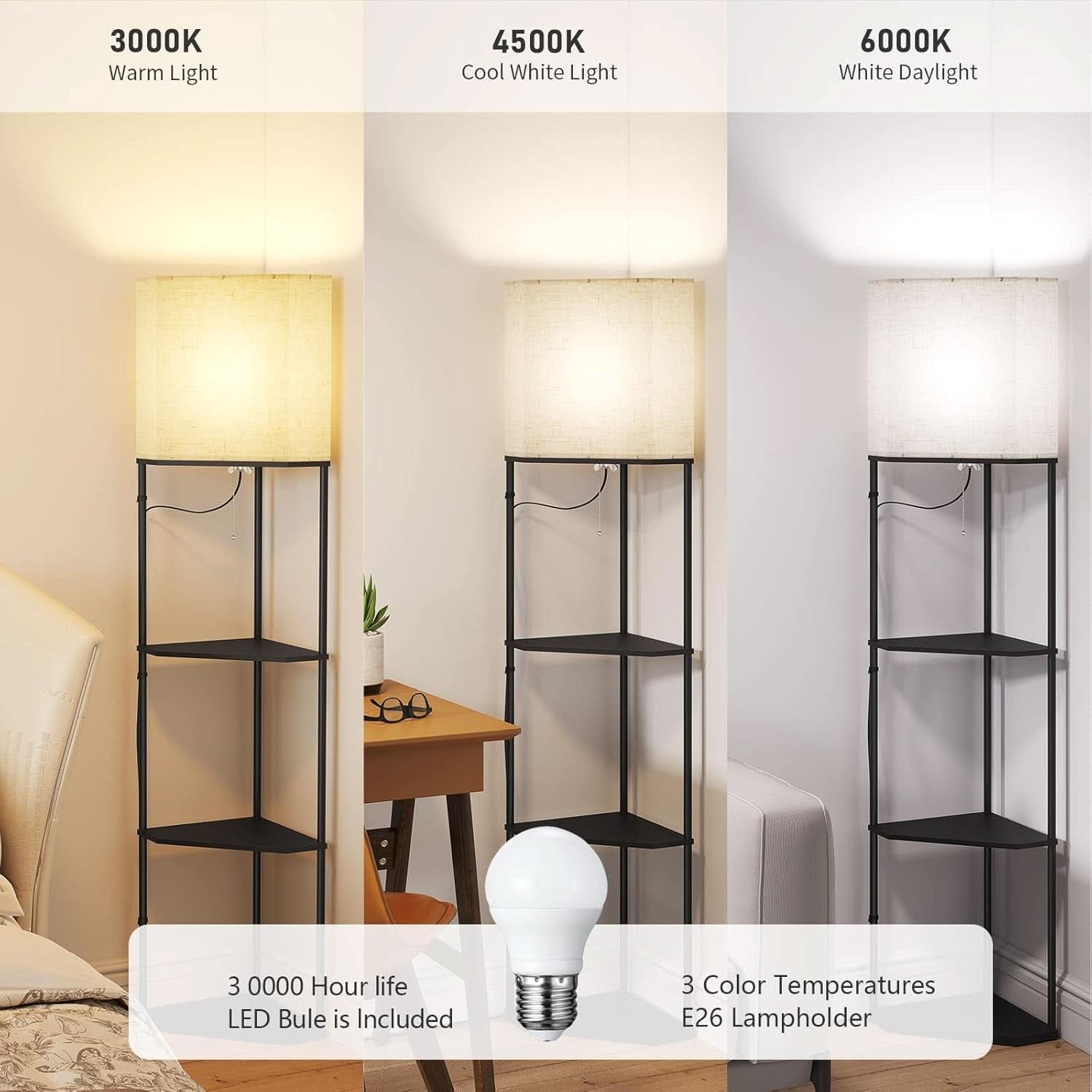 Corner Floor Lamp Three Color Temperature Lighting-1