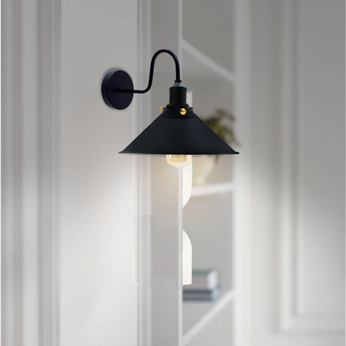 22cm Cone Metal Shade Wall Light Sconce ~3487-5