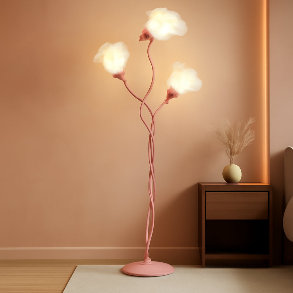 Pink Flower Floor Lamp Gooseneck With Temperatures-0