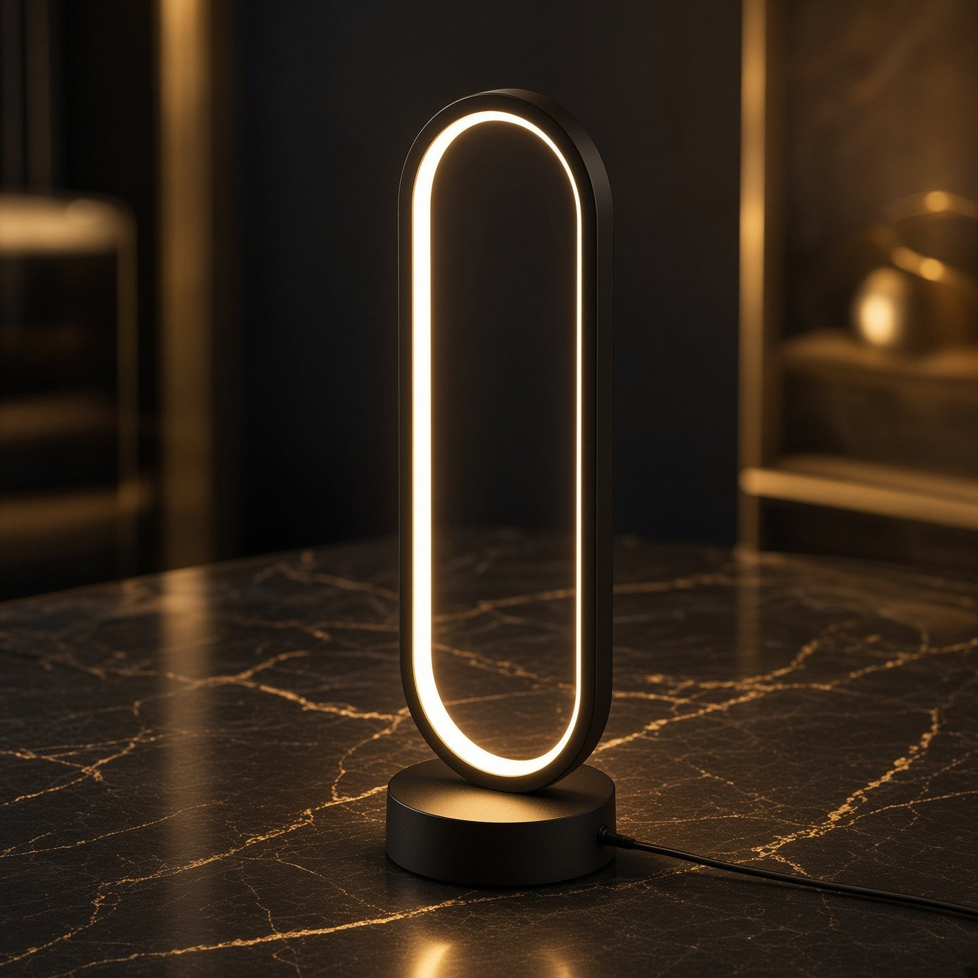 OvalAura — Oval Ring LED Ambient Table Lamp
