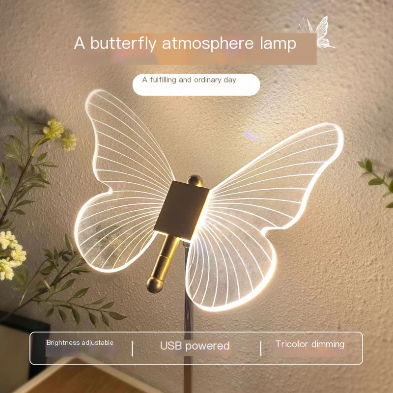 USB LED Crystal Night Light for Bedroom Decor