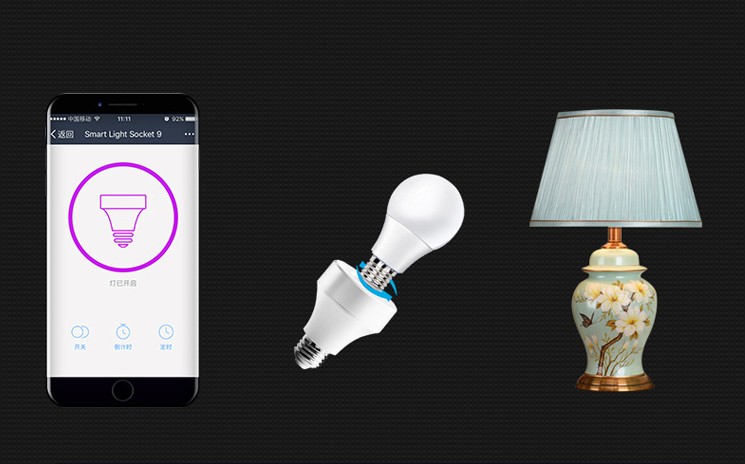 Smart Home WiFi Control Light Socket and Base