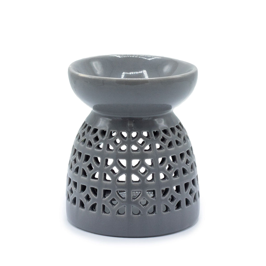 Classic Oil Burner - Morrocan Cutout - Grey-1