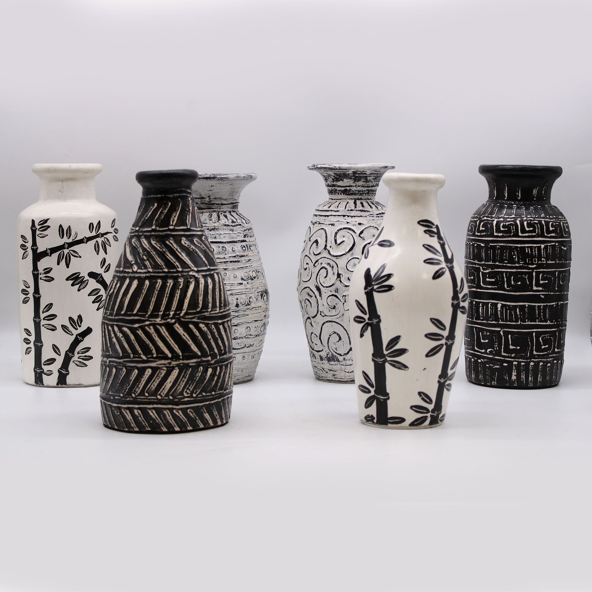 Bamboo Motif Shaped Vase - Natural-2