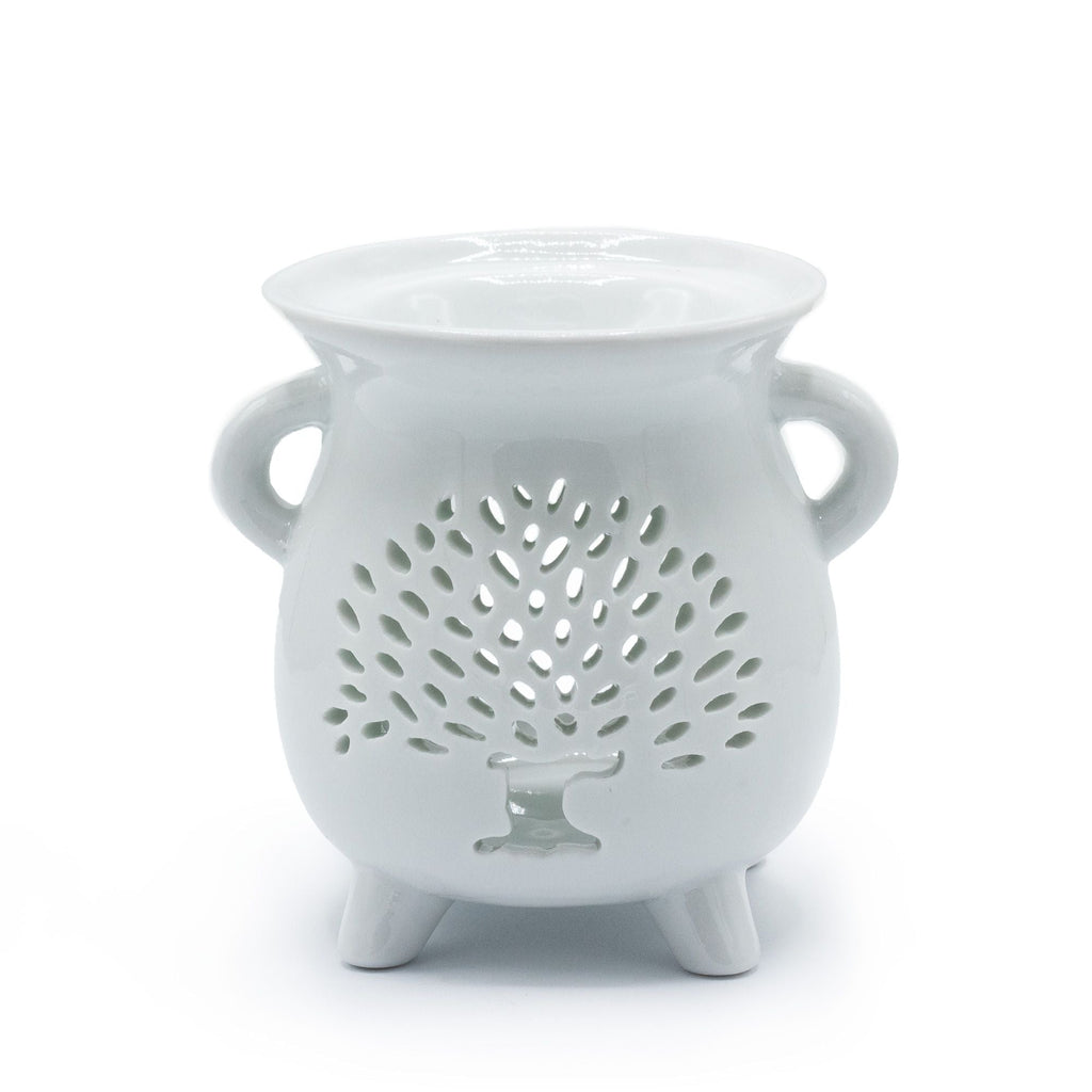 Caildren Oil Burner - Tree of Life - White 9.5x10x8 (cm)-1