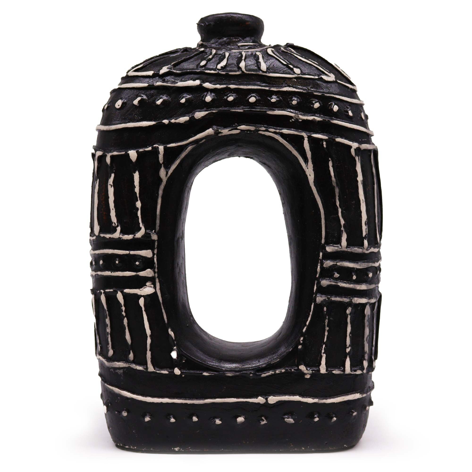 Oval Donut Shaped Vase - Chocolate 30cm-0