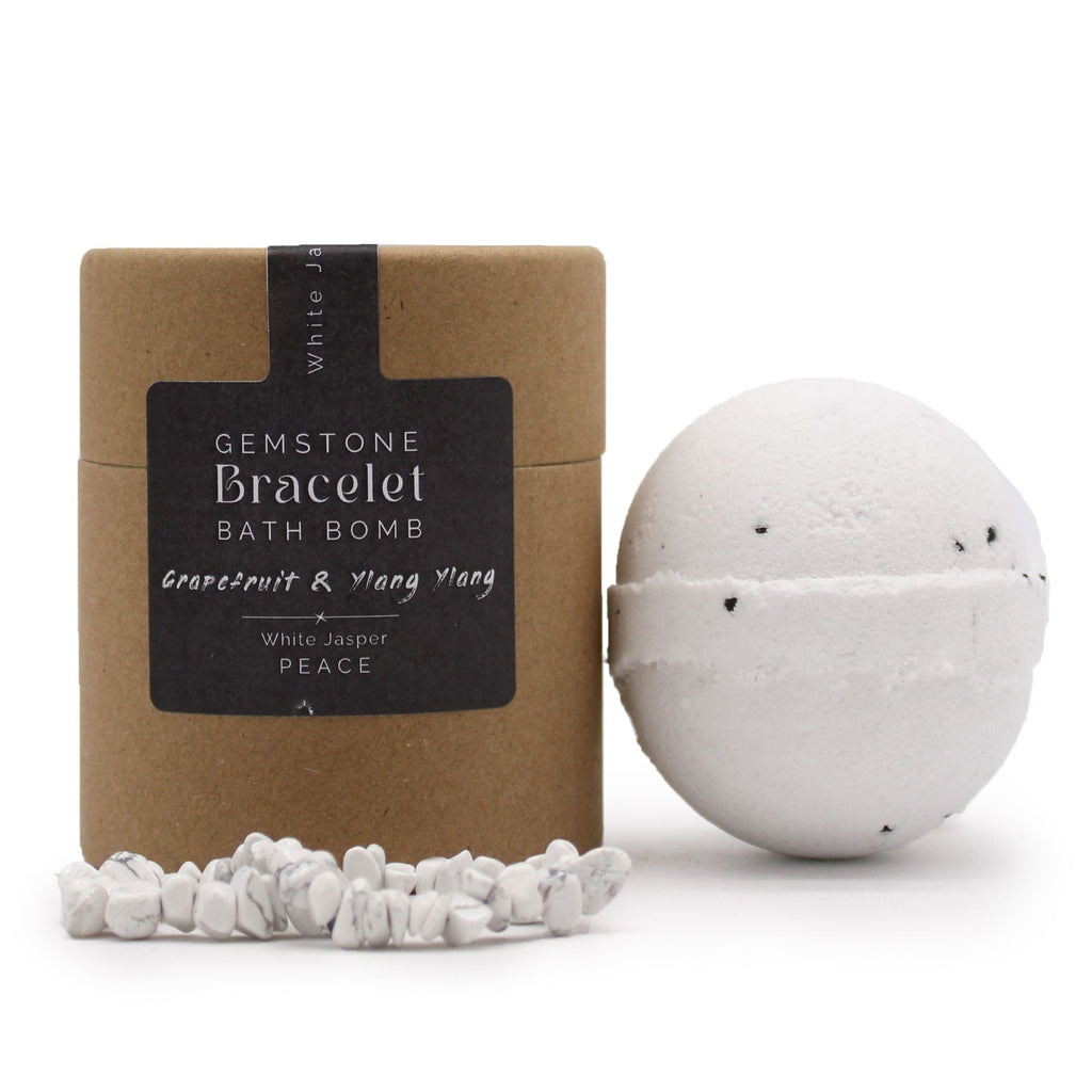 White Jasper Gem Bracelet Bath Bomb-1